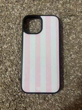 Pink & White Stripe Phone Case iPhone 15 from evryjewels